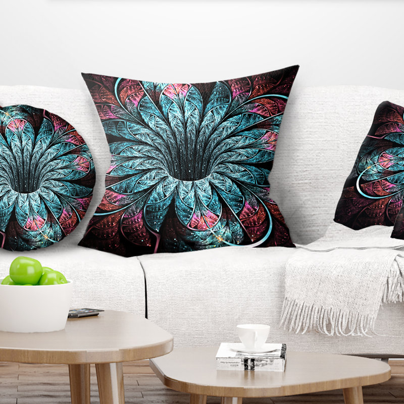 Coussin Art floral, 16 po x 1 po, Carré