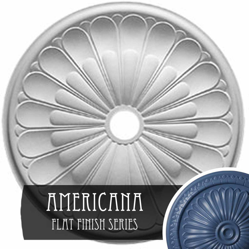 Endurathane Gorleen Ceiling Medallion, 31 5/8"OD x 3 5/8"ID x 1 7/8"P (Fits Canopies up to 3 5/8"), Hand-Painted Americana Finish