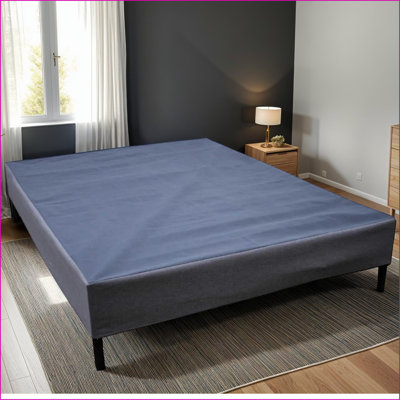 Base en métal robuste pour grand lit - capacité de 1000 lb, aucun sommier nécessaire, noir et amp; Gris pour la chambre principale