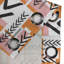 Rideaux décoratifs géométriques à 2 panneaux avec œillets, 50 po, orange, rose pâle, noir-106354889