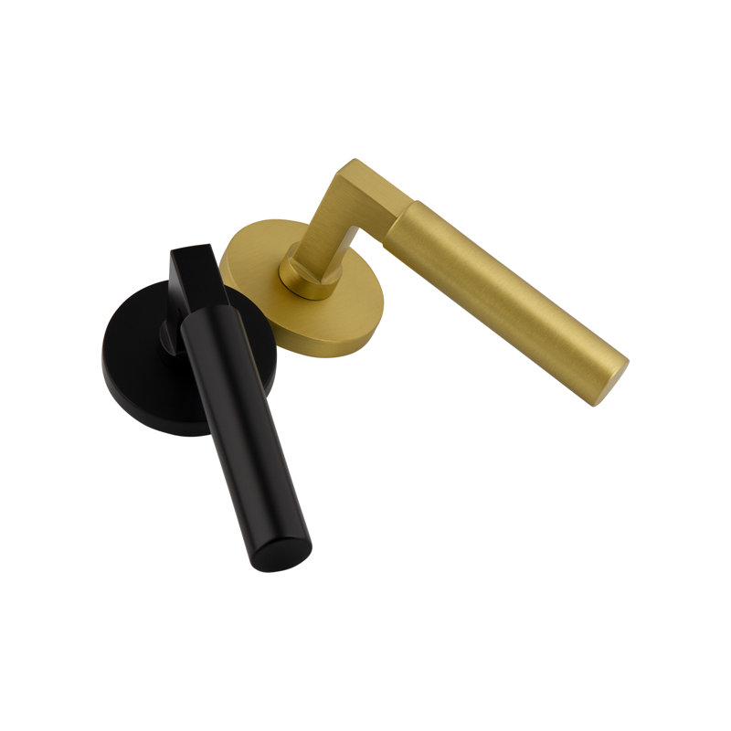 Viaggio Circolo Rosette Passage (Hall & Closet) with Contempo Lever, Right, 2.375", Satin Black