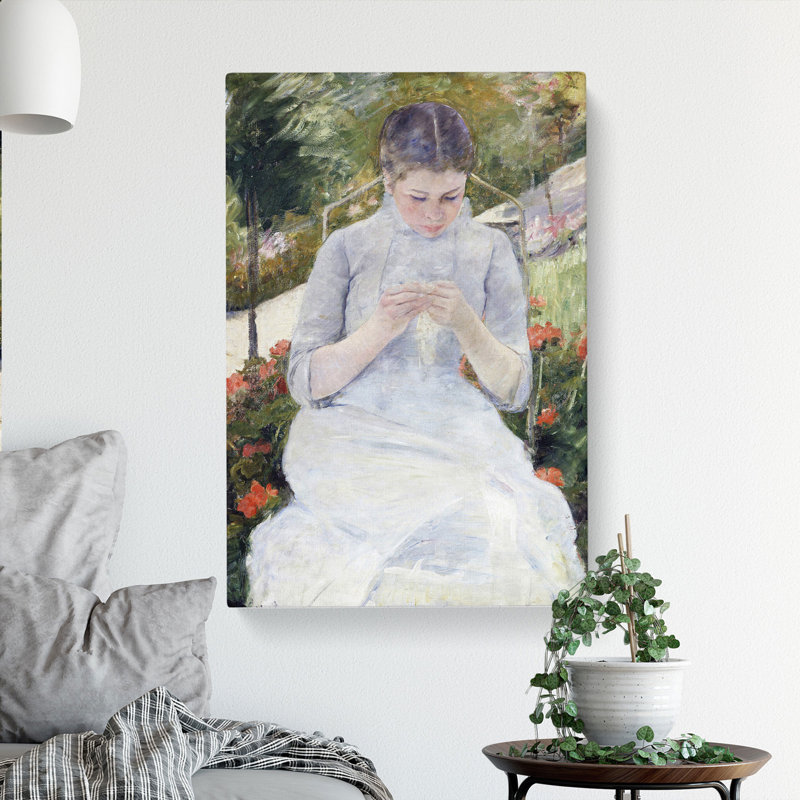 Girl In The Garden by Mary Cassatt - Wrapped Canvas Painting, 76cm H x 50cm W x 3cm D