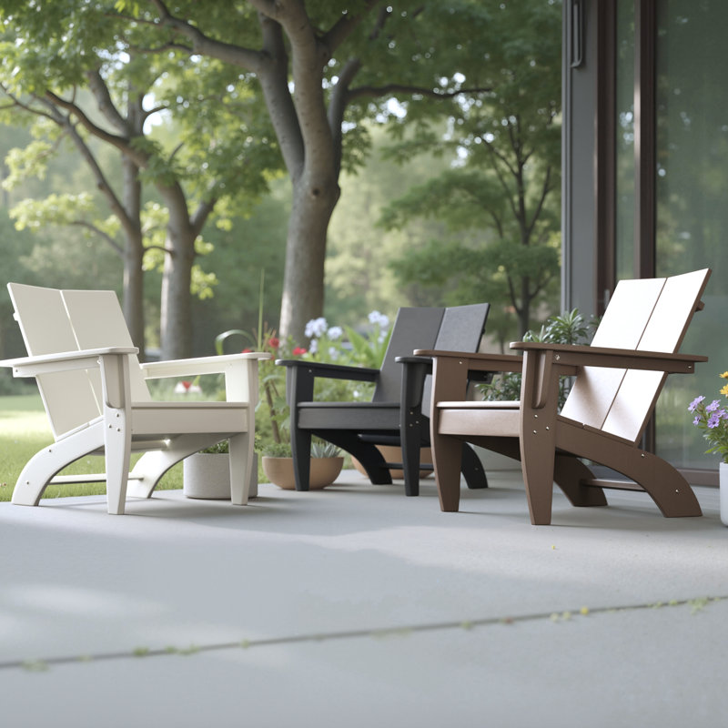 Chaise Adirondack d'extérieur moderne, Gris