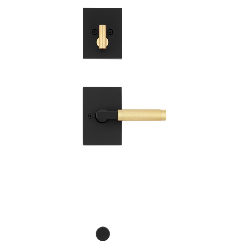 971 Single Cylinder Interior Pack w/ Prava Lever for 818 Handlesets, Black/Brass