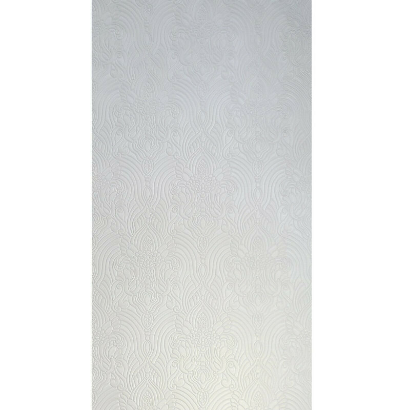 Papier peint taupe Telvin, Blanc cassé / doré