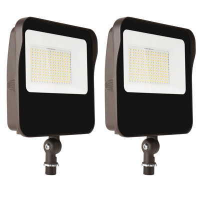 60W LED Flood Light With Photocell & Knuckle Mount, Dusk To Dawn Security Light, 3000K-5000K Selectable, IP65 Waterproof For Garage & Backyard, UL Listed