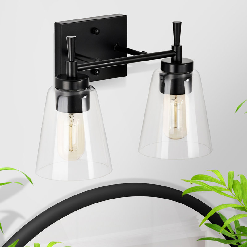 Éclairage pour meuble-lavabo à 2 lumières à intensité variable Briarwood, Noir mat