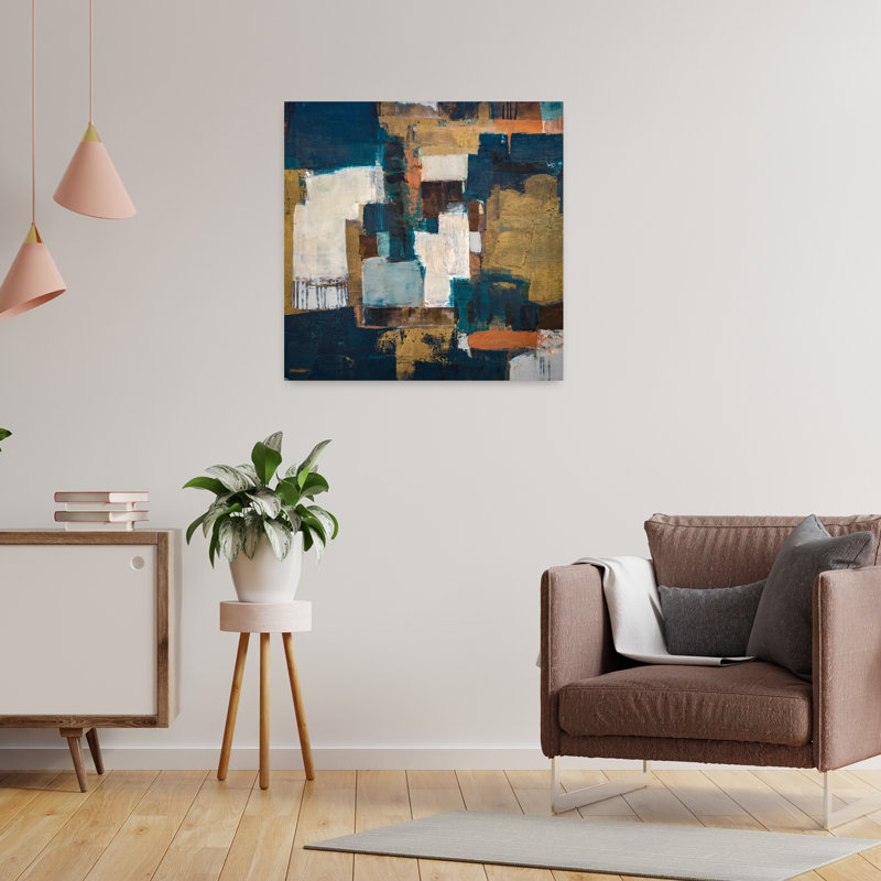 Promenade A Sienne, art contemporain abstrait, H 24 po x l 24 po