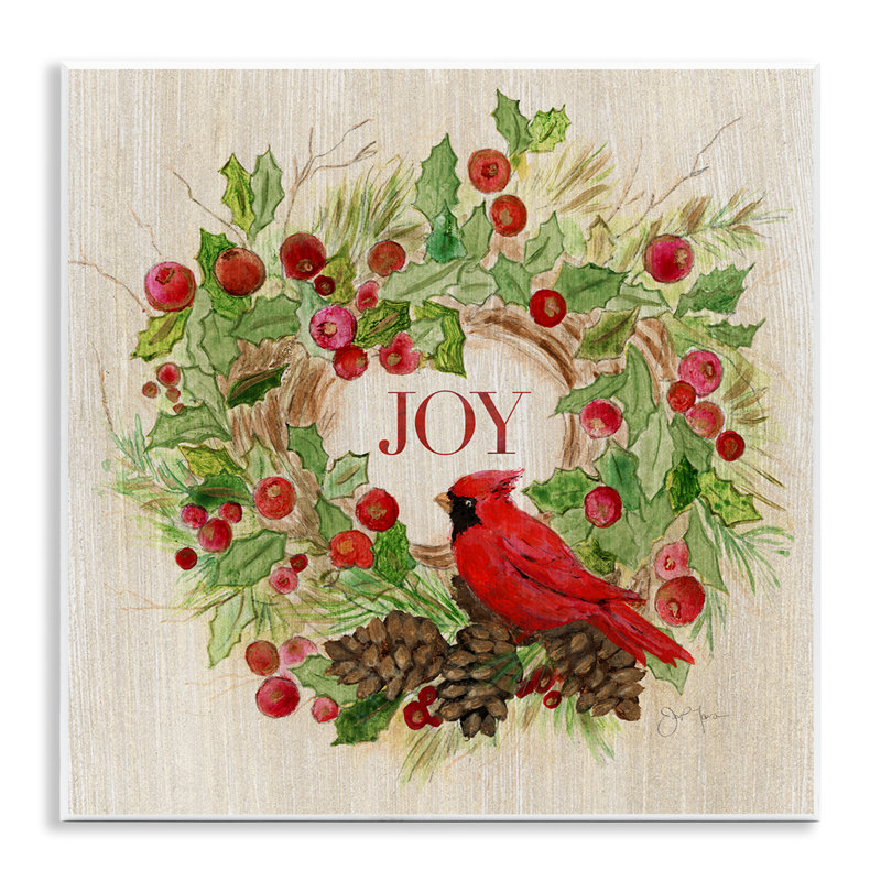Joy, couronne de neige rustique giclée par Janet Tava