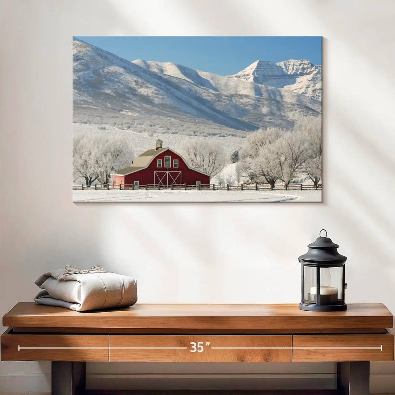 Alvord Barn In Snow, 16" H x 24" W