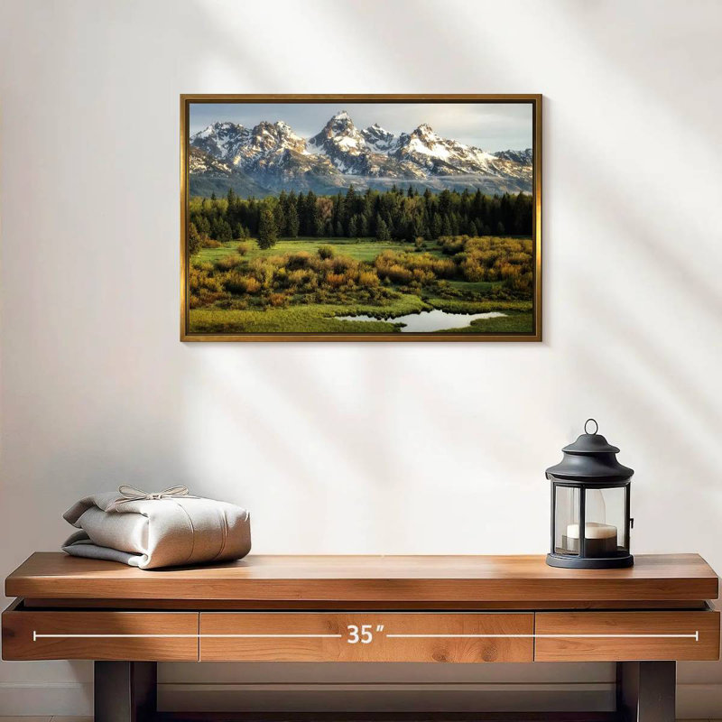 Grand Teton Beauty, 19 po x 13 po, Cadre flottant doré