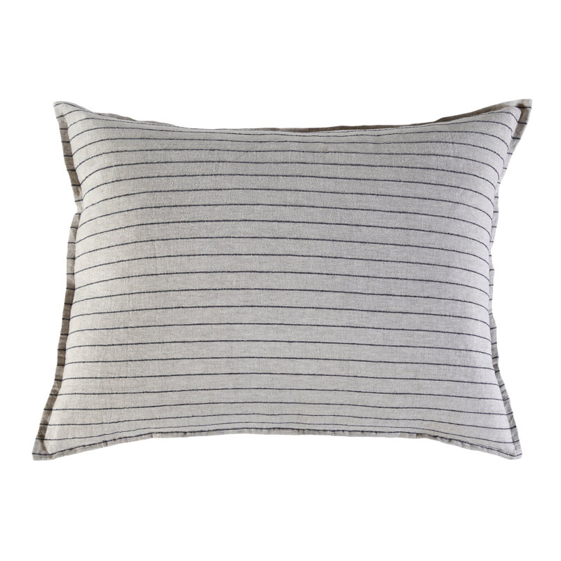 Taies décoratives en lin Blake, Standard, Lin / minuit