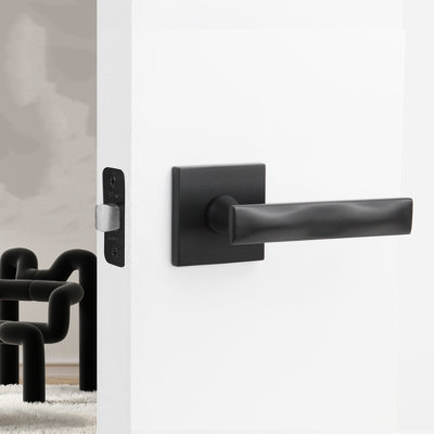 Levier de porte moderne noir Essex