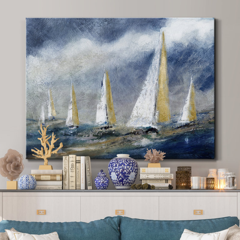 Impression sur toile tendue Indigo, H 12 po x l 8 po x P 1 po