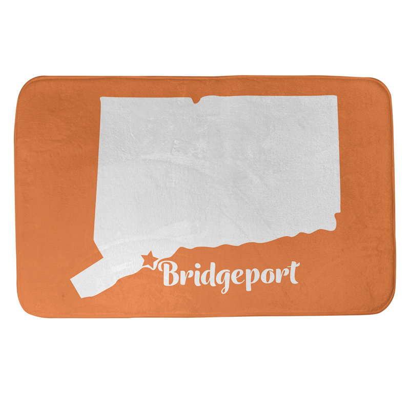 Tapis pour salle de bain connecticut bridgeport, l 21 po x L 34 po, Orange