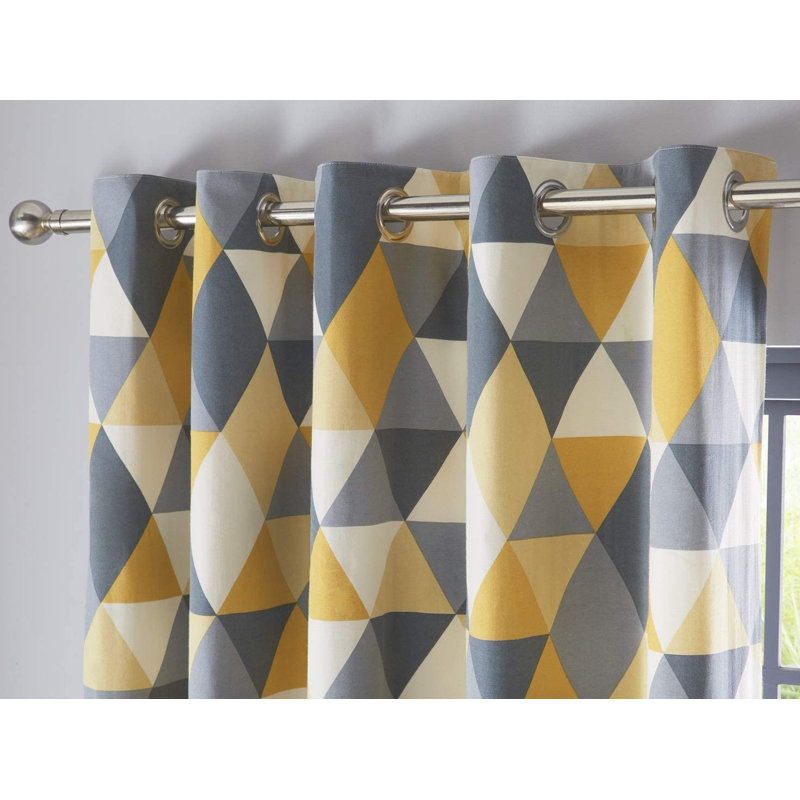 Higden Room Darkening Curtain Panel Pair, Width 168 x Drop 229 cm, Mustard
