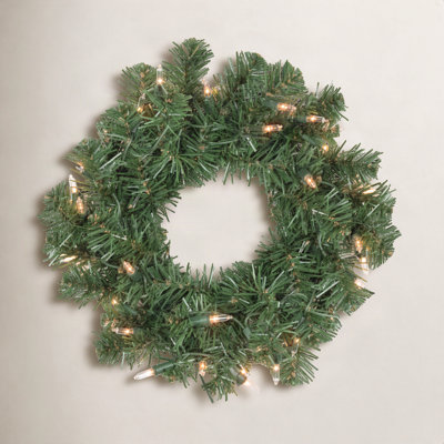 Pre-Lit Pine Wreath