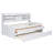 Twin Size Wooden Captain Bed with Trundle, Storage Drawers & Bookshelves, White Wash Kids Platform Bed