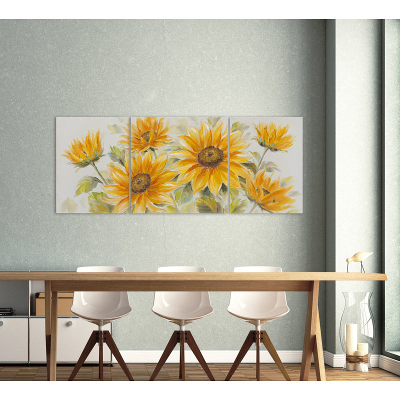 Delicate Sunflowers - Wrapped Canvas Painting