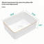 Lavabo de salle de bain vasque rectangulaire en céramique 16X12 pouces-102543841