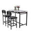 Ensemble de table de cuisine, table de salle à manger et chaises pour 2, ensemble de table de salle à manger 3 pièces avec 2 chaises rembourrées, ensemble de table de salle à manger de bar pour petits espaces, appartement, petit-déjeuner, pub, noir rustique-519649723