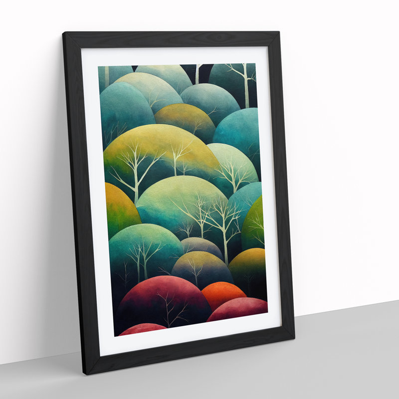 Forest Hills No.2 - Single Picture Frame Painting, Black, 64cm H x 46cm W x 2cm D