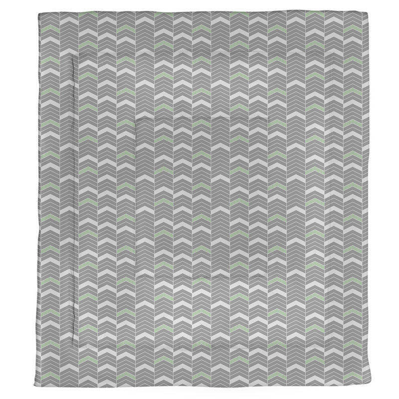 Édredon réversible en microfibre Rhonda Cheval, Édredon simple TG, Gris / Vert