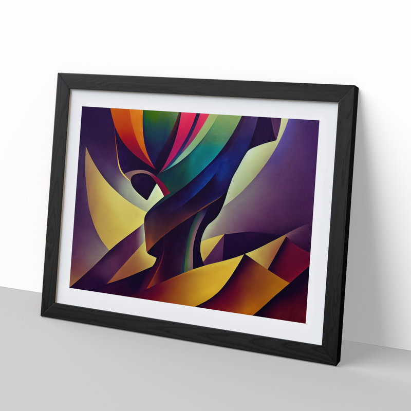 XH1022-8732X Surrealism Abstract Art Vol.5 1 Piece Single Picture Frame Wall Art, 34cm H x 46cm W x 2cm D, Black
