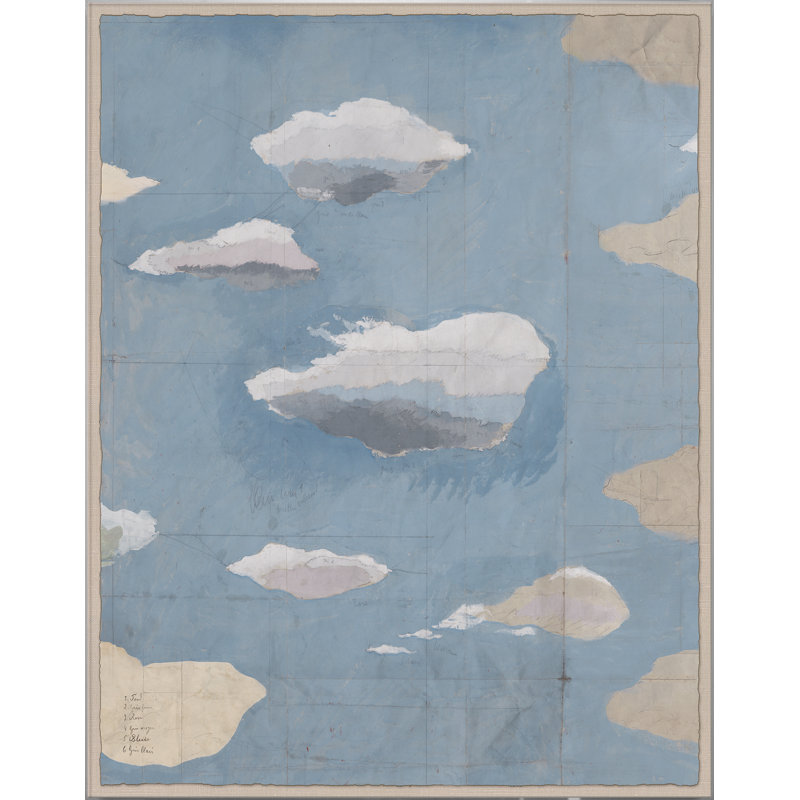 Paule Marrot, Clouds II (impression seulement), Cadre simple argenté, H 56 po x l 44 po x P 1,25 po