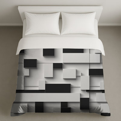 Housses de couette rectangulaires noires et blanches