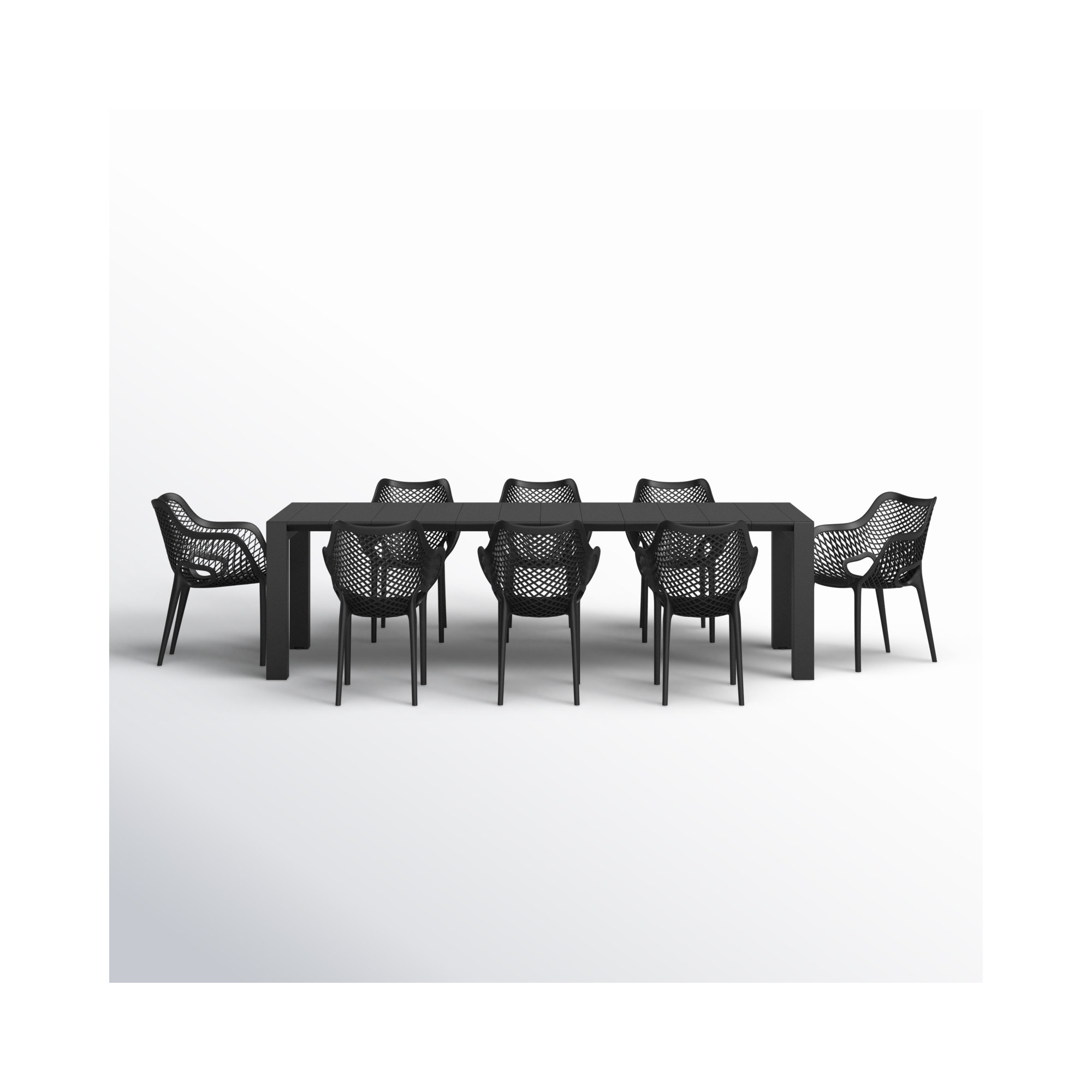Farrah 102" Rectangular 8 - Person Dining Set, Black