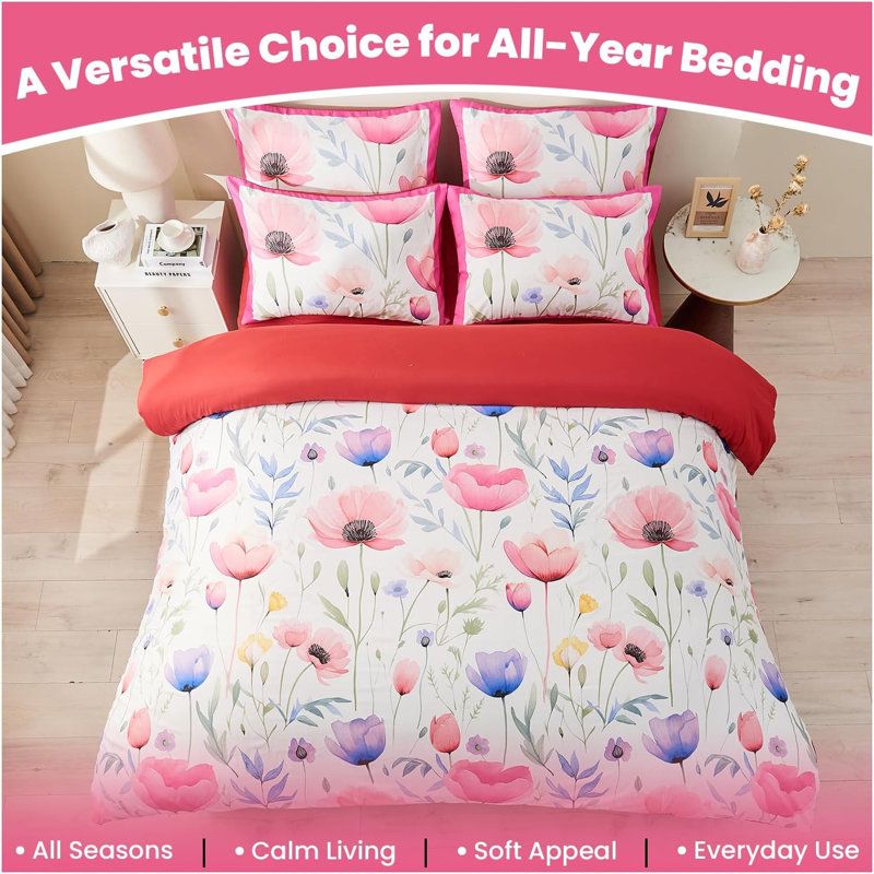 Polyester Duvet Cover Set with Pillowcases Included, King Duvet Cover + 2 Standard Pillowcases