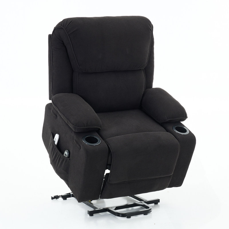 Fauteuil inclinable chauffant et massant télécommandé, Black