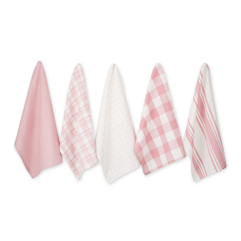 Torchon Asst Jadeite Everyday, Rose / blanc