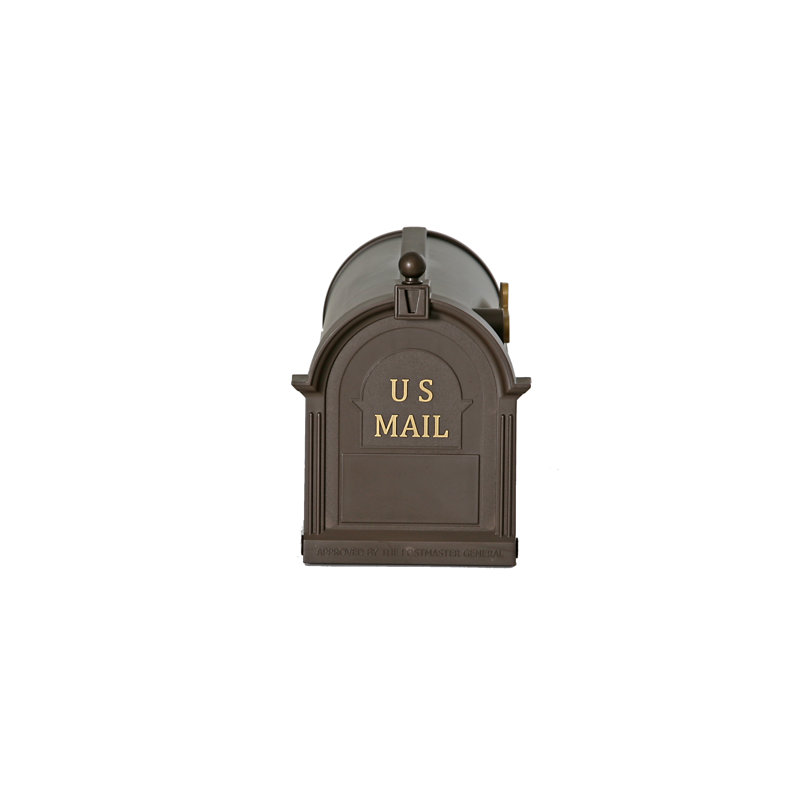 Ambrose Large Bronze Plastic Post Mount Mailbox
