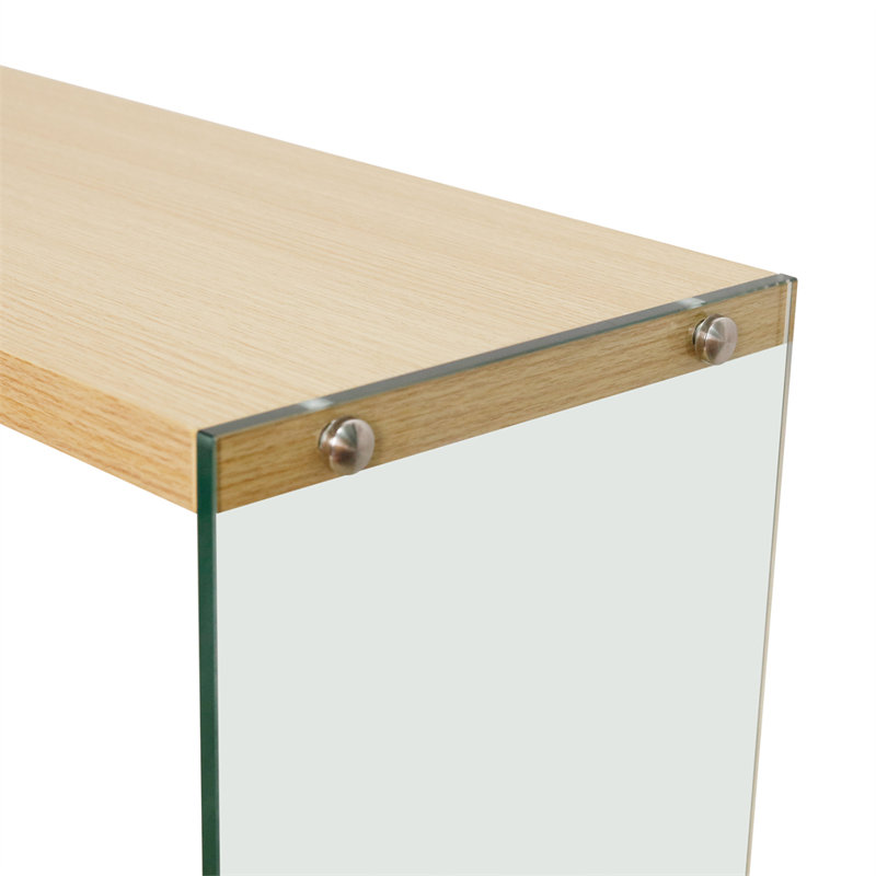 Rectangular Console Table Console Entryway Table Tempered Glass Frame For Living Room, Foyers: 100Cm