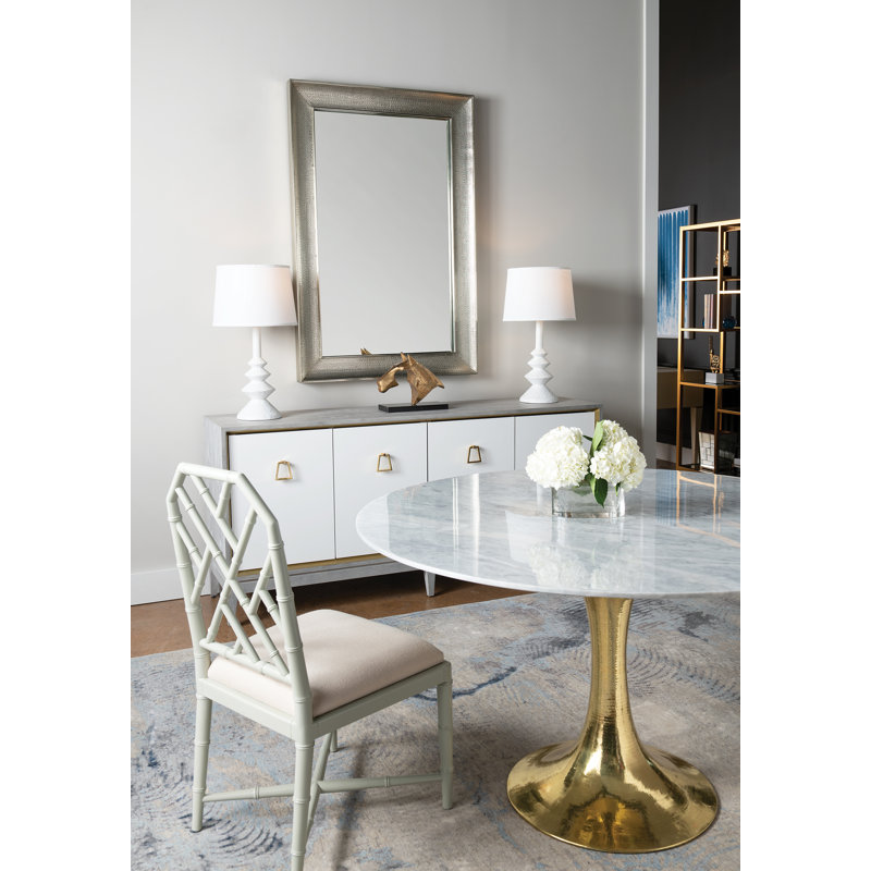 Jardin Linen Side Chair, Navy Blue