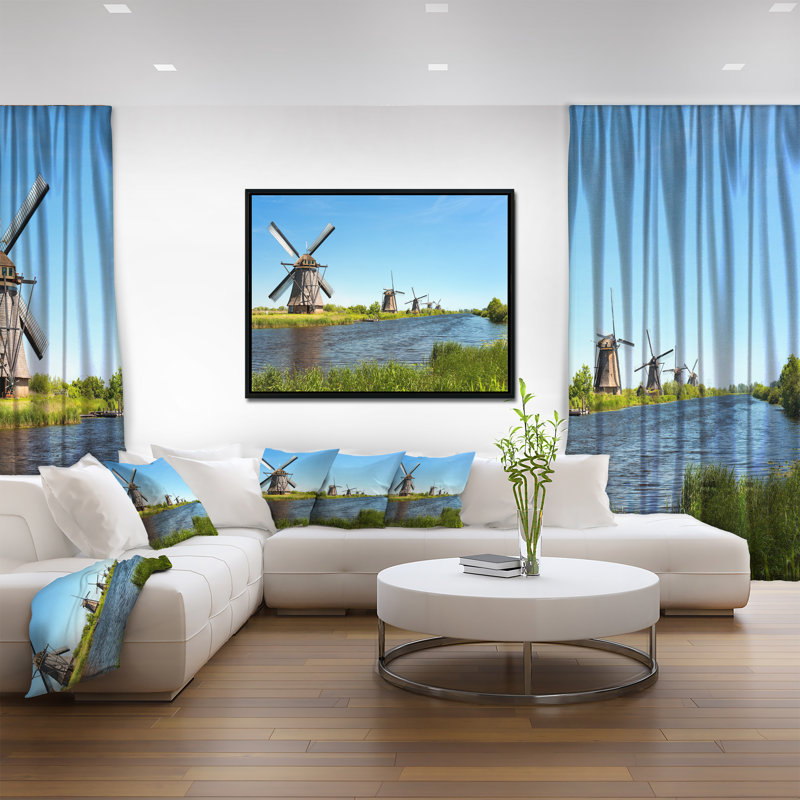 Reproduction de photo sur toile tendue, "Windmills at Kinderdijk", H 12 po x l 20 po x P 1 po