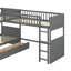 Triple lits superposés en L, lit simple Buck avec lit mezzanine attaché et deux tiroirs-946089299