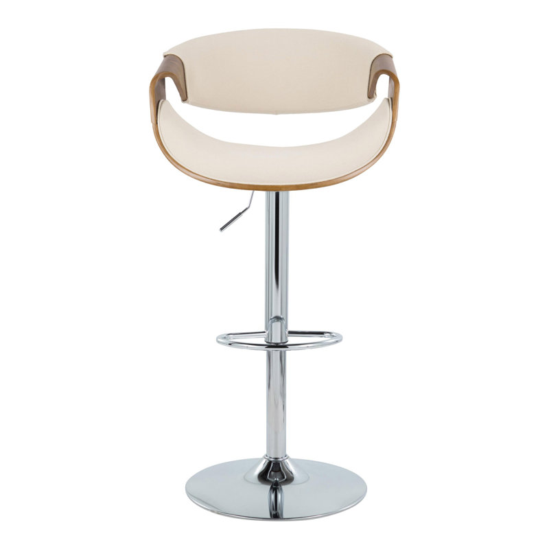Archaimbaud Swivel Upholstered Adjustable Height Counter Stool with Metal Frame