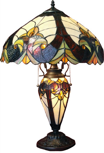 Denissa Metal Table Lamp, Brown/Yellow/Green