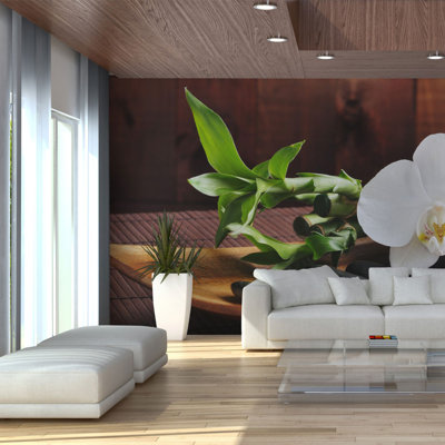 Non-Pasted Fabric Floral Wall Mural