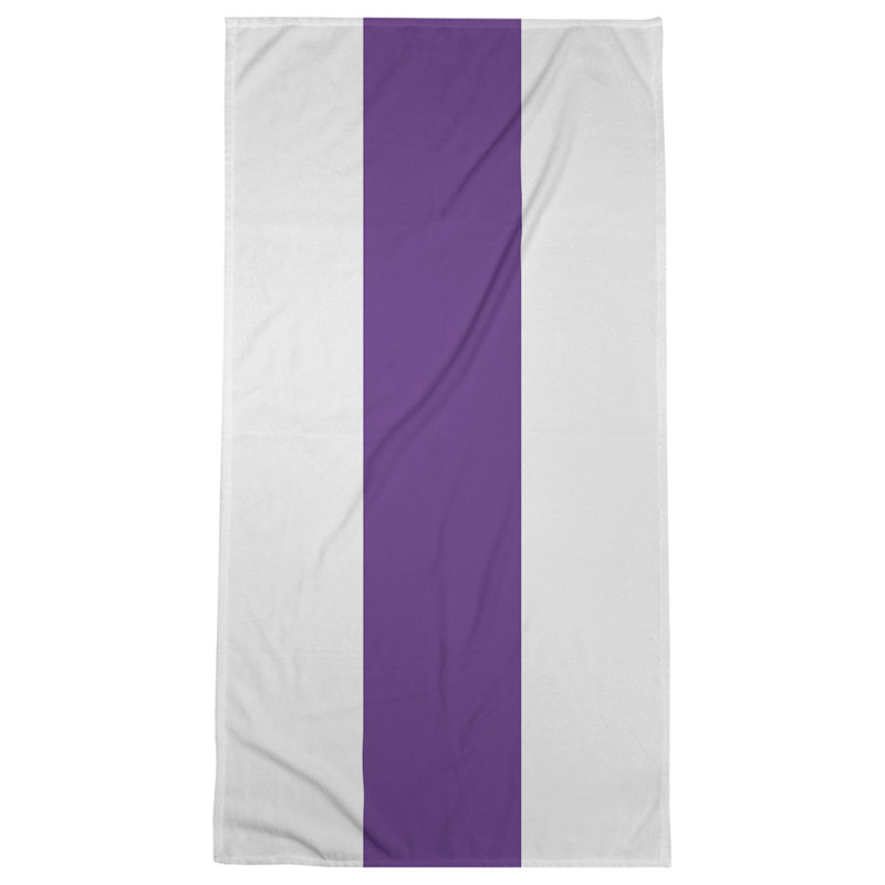 Lightweight Bath Towel, White/Purple