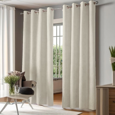 Nalaiyah Velvet Chenille Eyelet Room Darkening Curtains
