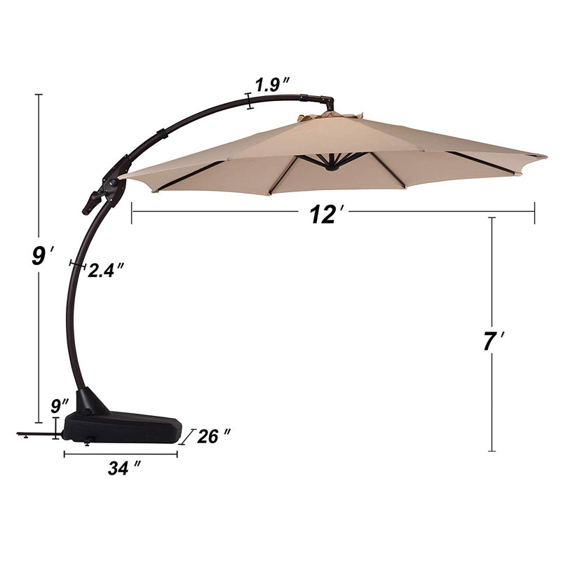 parasol en porte-à-faux 11' Leyden, Beige
