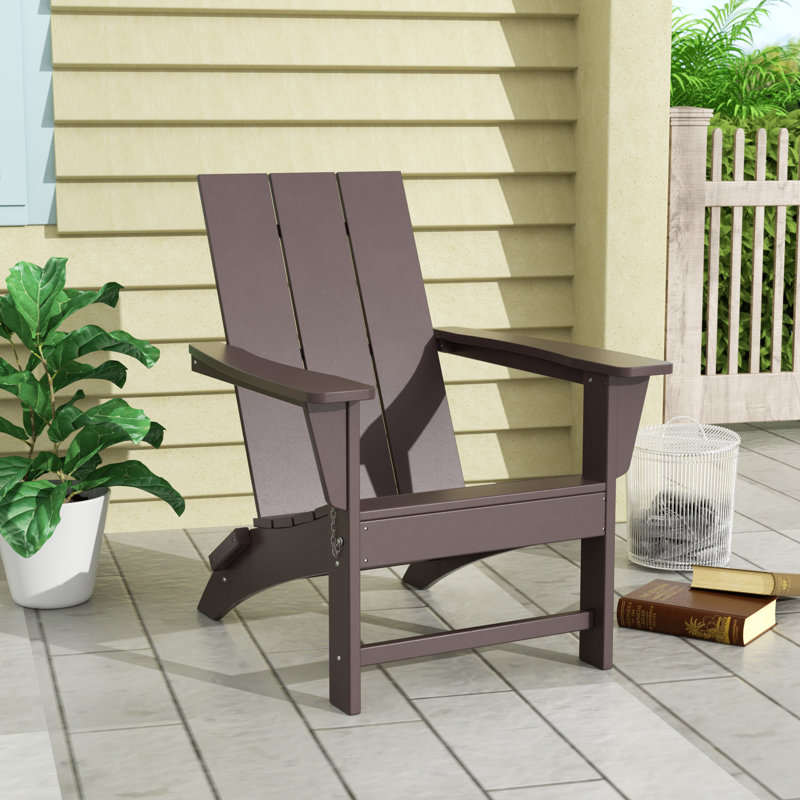 Chaise Adirondack pliante en plastique PEHD Joubert, Brun foncé