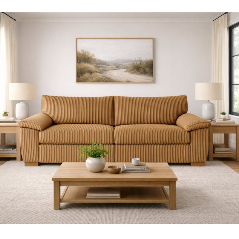 5 Seater Corduroy Sofa, Beige