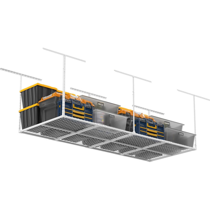 Adjustable Ceiling Storage Rack, White