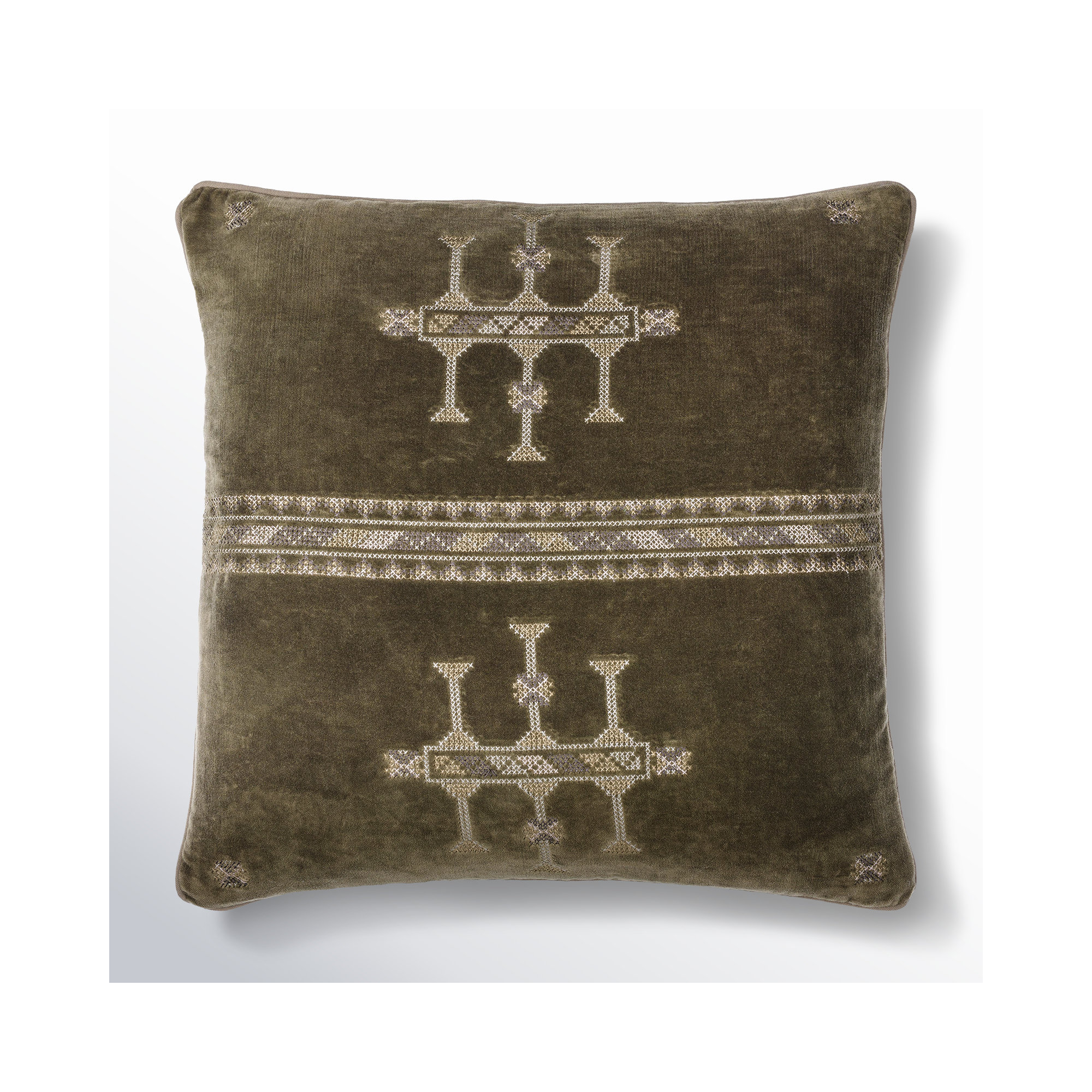 Veola Cotton Throw Pillow, Polyester/Polyfill, Medium Brown, 18" x 18"