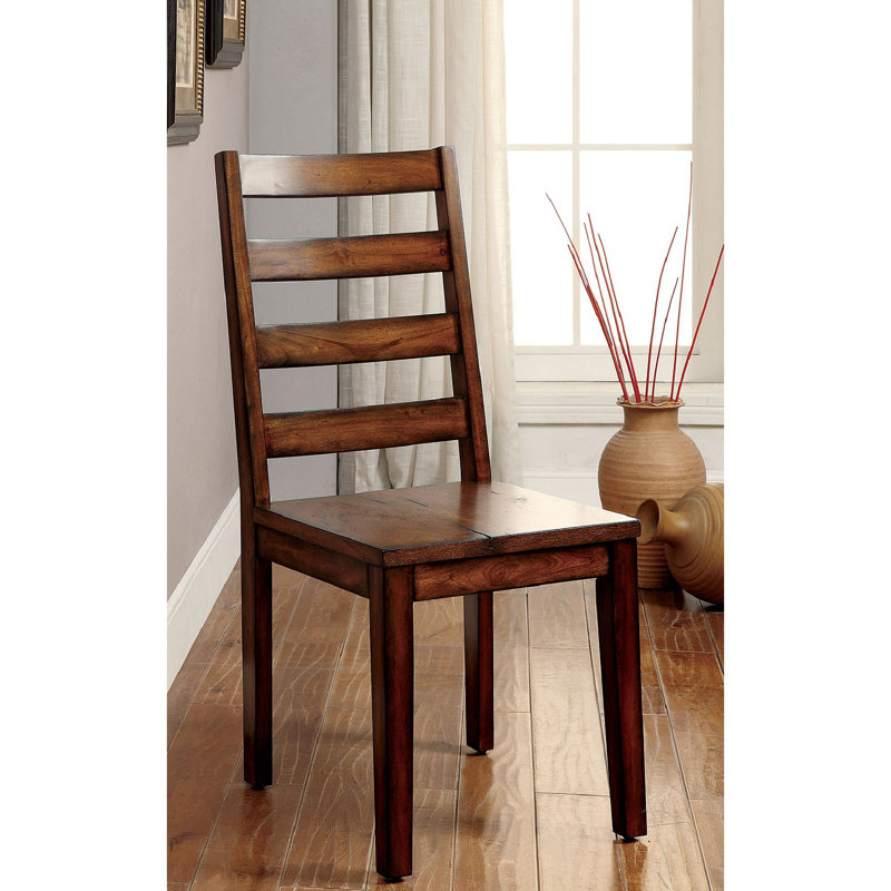 Ensemble de 2 chaises de salle à manger en bois massif Tabac